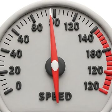 Speedometer at Maximum: Indicating High Velocity