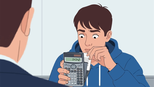 Student caught cheating on exam using calculator cheat sheet.