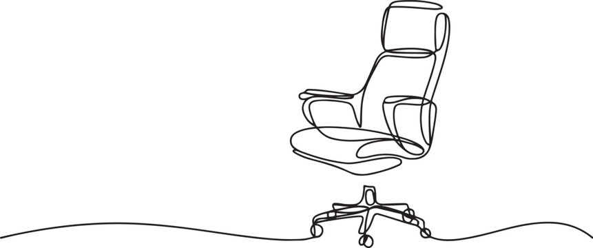 Continuous one line drawing of executive office chair.one line vector illustration with out background