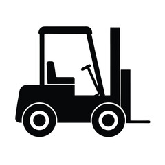 Fototapeta premium Forklift Silhouette Icon Vector Illustration