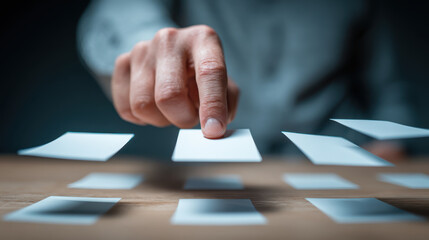 Hand selection priority business management decision choice planning Calm hand selection priority business management decision choice planning