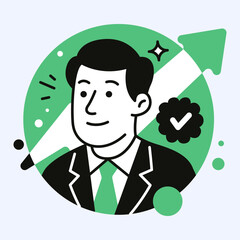 Business Professional Showing Growth and Success Concept Art