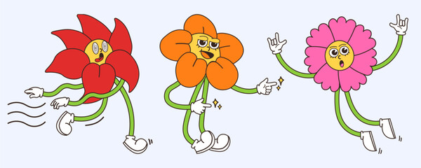 Vibrant Retro Flowers Unleash Playful Grooves And