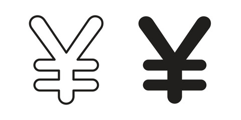 Obraz premium Yen icons Symbol, logo illustration. icon concept for web design