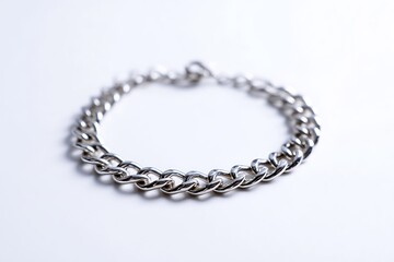 silver necklace isolated on white