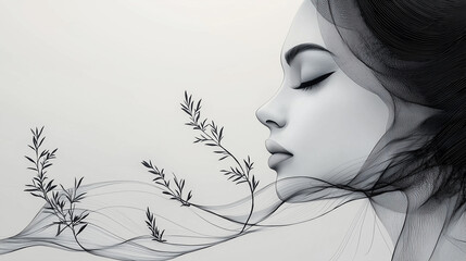 Senior man portrait concept illustrated in clean line art style for editorial and storytelling use