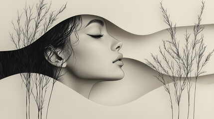 Elderly couple concept illustrated with minimalist line art for emotional storytelling and branding design