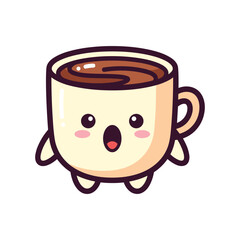 Adorable Cartoon Coffee Cup Character Illustration