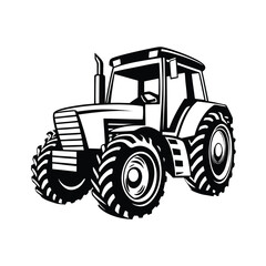 Obraz premium Agricultural Tractor Machine Outline Illustration for Coloring Page Design