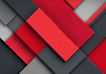 Abstract geometric design with red and gray shapes for modern backgrounds