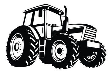 Obraz premium Large Wheel Agricultural Tractor Illustration for Modern Farming and Cultivation