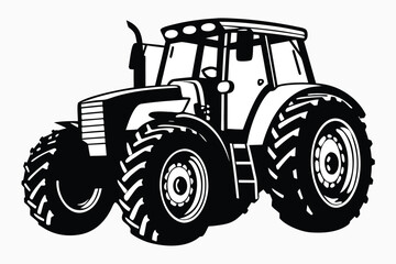 Obraz premium Artistic Sketch of a Rural Farm Tractor for Countryside and Agricultural Themes