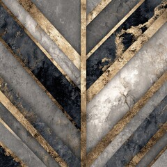 Abstract geometric pattern with gold and marble textures for modern design