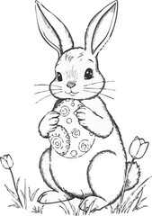 Obraz premium Easter, eggs, rabbit, holiday, design