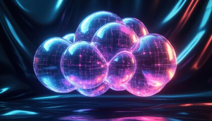 Futuristic glass spheres