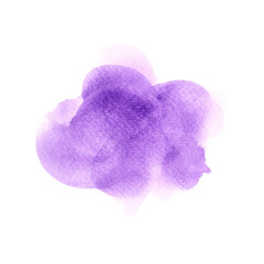 purple watercolor stain isolated on white