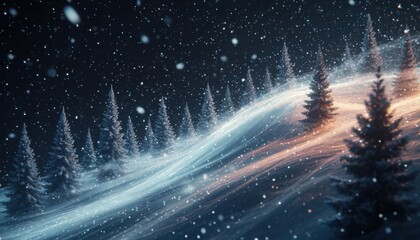 Snowy Hillside Energy Trails