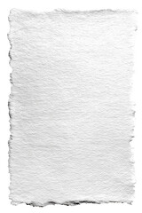 Blank, textured, off-white sheet of paper with uneven edges