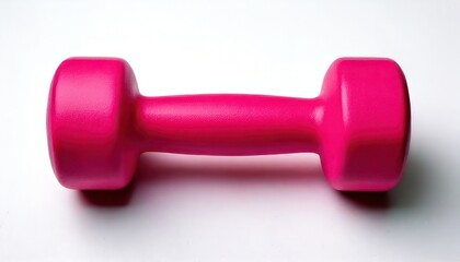 Pink Dumbbell on White Background for Fitness and Exercise.
