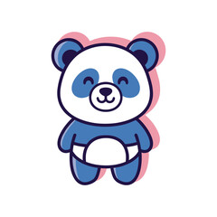 Obraz premium Adorable Cartoon Panda Bear Illustration