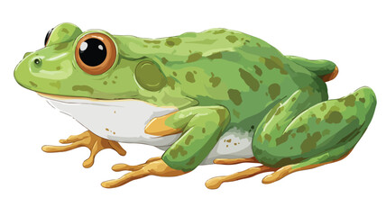 Obraz premium Adorable Cartoon Frog on White Background Vector Illustration for Graphic Design Projects