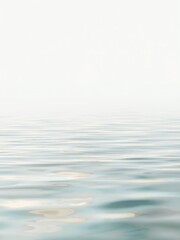 Obraz premium Ethereal abstract seascape featuring gentle water ripples in soft aqua and cream tones. Cloud Dancer 2026 aesthetic evoking calm meditation, peaceful flow and serene coastal atmosphere.
