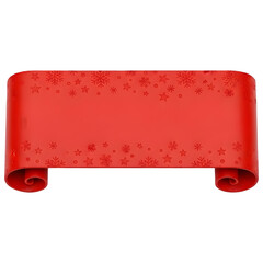 Red Christmas Scroll Banner with Snowflake Pattern