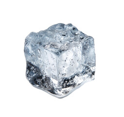 Obraz premium Single clear ice cube, close-up