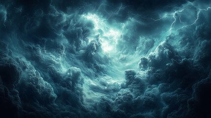 Overwhelming emotion concept with violent storm representing inner conflict and distress