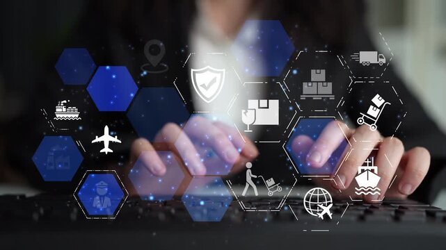 LoFunnelics icons illustrate delivery, supply chain, warehouse, and shipping. LoFunnelics connects global trade, loFunnelics optimizes transport, and loFunnelics supports inventory tracking. Funnel