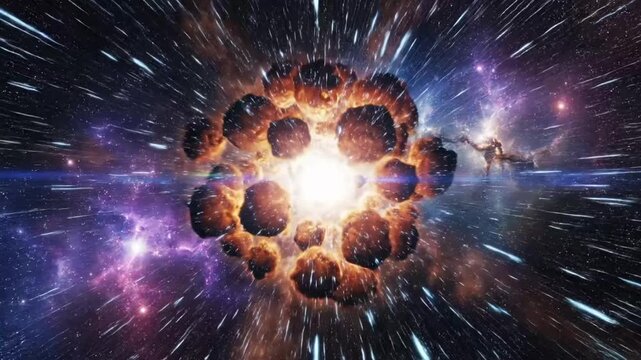 Cosmic explosion in deep space