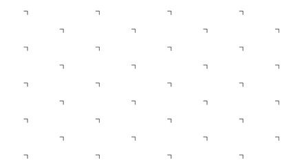 Minimalist black corner bracket pattern on white background for architectural and technical...