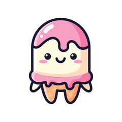 Obraz premium Cute Cartoon Ice Cream Illustration