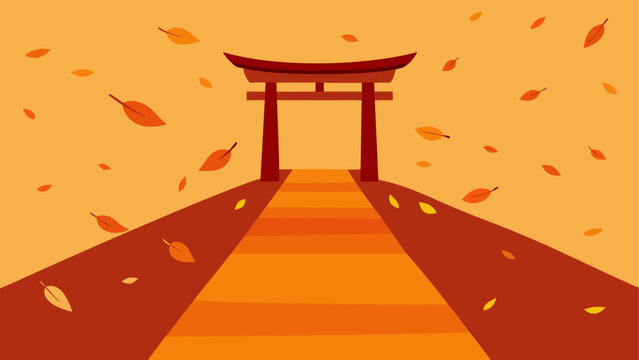 Autumn torii gate