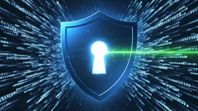 Digital shield with keyhole and laser beam