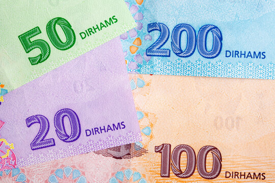 Closeup of Moroccan dirham a business background