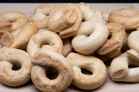 Beautiful and simple still life of traditional Apulian tarallini