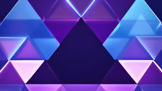 Abstract Geometric Triangles with Neon Lights - Modern Background Visuals.