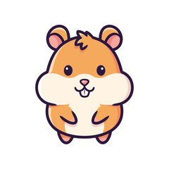 Fototapeta premium Adorable Cartoon Hamster Illustration