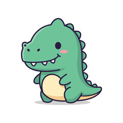 Fototapeta premium Adorable Cartoon Dinosaur Illustration
