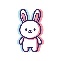 Fototapeta premium Adorable Cartoon Bunny Vector Illustration