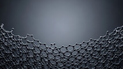 Abstract Graphene Structure with Hexagonal Pattern and Dark Background.