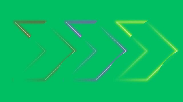 Neon Z Shape Glowing Bright Colors Green Background Abstract Geometric Animation glowing z bright colors 4k video green screen