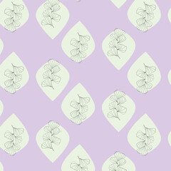 Minimal Floral Line Art Seamless Pattern Background