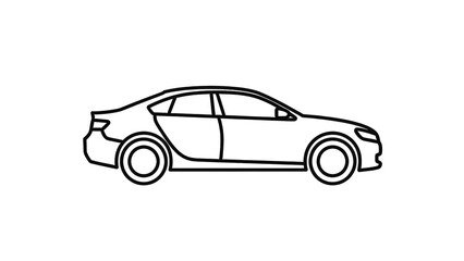 A sleek car outline against a solid black background