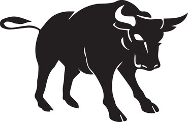 Obraz premium black bull isolated on white