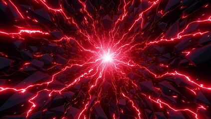 Tunnel of Red Lightning and Shattered Dark Crystals