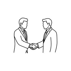Fototapeta premium Hand shaking line art