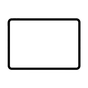 Space black tablet pc without background. Mockup template. Isolated. Front view