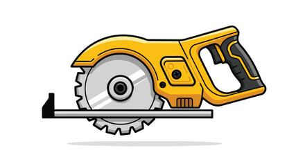 Naklejka premium Yellow Circular Saw Power Tool Illustration for Construction and Woodworking